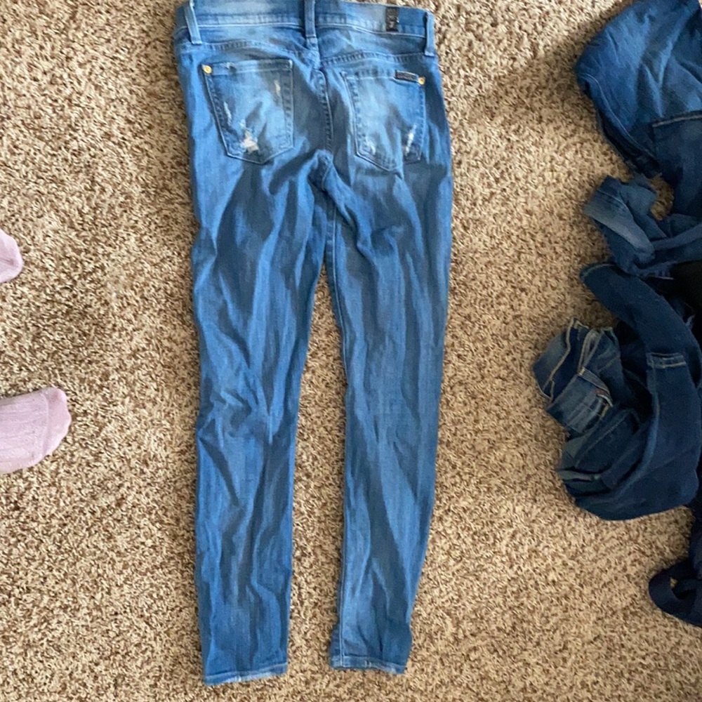 7 For All Man Kind ripped Skinny Jean size 26 - Picture 2 of 4